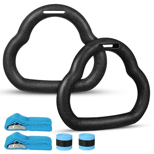 Gymnastic Rings Set 1 Pair with Adjustable Straps Blue Cartoon Design 1 Meter Length for ’s Strength and Agility Training Indoor Fitness Equipment