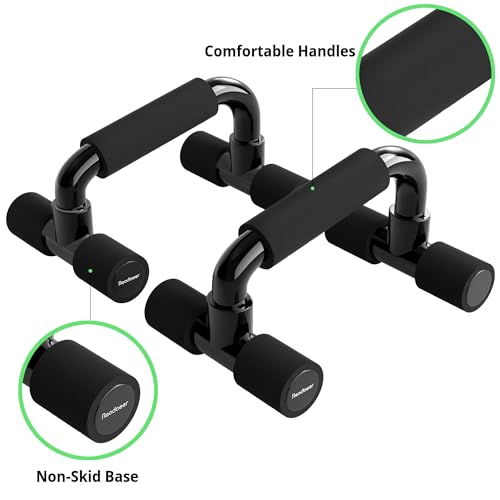 READAEER Push Up Bars Gym Exercise Equipment Fitness 1 Pair Pushup Handles with Cushioned Foam Grip and Non-Slip Sturdy Structure Push Up Bars for Men & Women