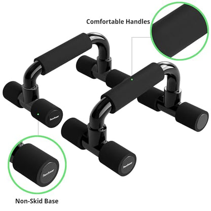 READAEER Push Up Bars Gym Exercise Equipment Fitness 1 Pair Pushup Handles with Cushioned Foam Grip and Non-Slip Sturdy Structure Push Up Bars for Men & Women