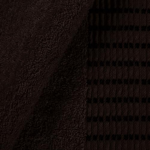 MALLONI HOME Ultra Soft 3 Pack Cotton Towel Set, Contains a Bath Towels 28x55 inch, a Hand Towels 16x24 inch & a Wash Coths 12x12 inch, Ideal Everyday use, Compact & Lightweight - Chocolate Brown - color: Chocolate Brown, size: 3 Pack Set