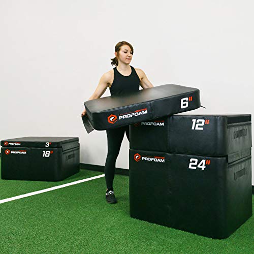 Meister PROFOAM Plyo Boxes - Foam Plyometric Jump Boxes for Pro Gyms - style: Single 3" Height Box - Black