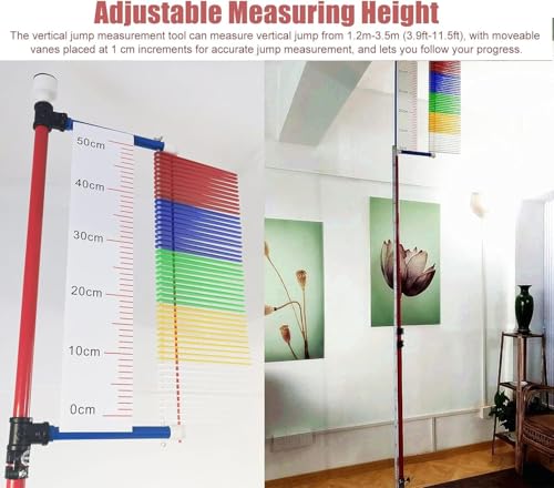 Vertical Jump Tester for Basketball - Adjustable 1.2m-3.5m Measurement Tool, Sports Training Aid Assessment & Performance Improvement