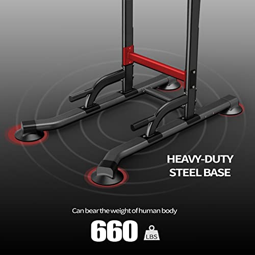 Power Tower Adjustable Height Pull Up & Dip Station Multi-Function Home Strength Training Fitness Workout Station for Home Gym - color: K