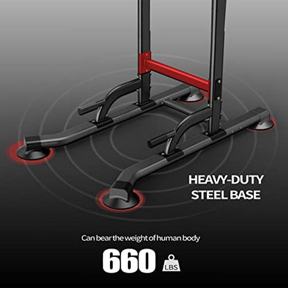 Power Tower Adjustable Height Pull Up & Dip Station Multi-Function Home Strength Training Fitness Workout Station for Home Gym - color: K