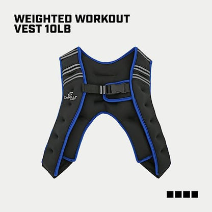 Capelli Sport Running Weighted Vest, Neoprene Adjustable Weighted Vest for Men and Women, Blue/Black, 10 lbs