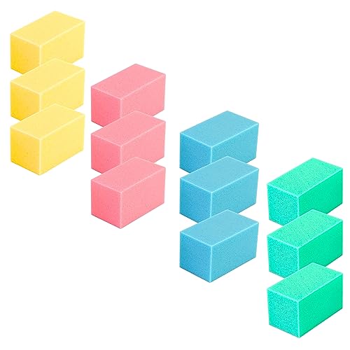 CanDo Hand Therapy Blocks - Extra-Soft Through Firm), Pack of 12 - Grip Strengthening Foam Hand Exercise Tools for Physical Therapy, Arthritis, Carpal Tunnel, Stress Relief, Anxiety - color: Multi (Extra-Soft Through Firm), size: Pack of 12