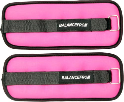 Fitvids Adjustable Ankle Weights 1 LB Each (2-lb pair) for Women Men, Pink
