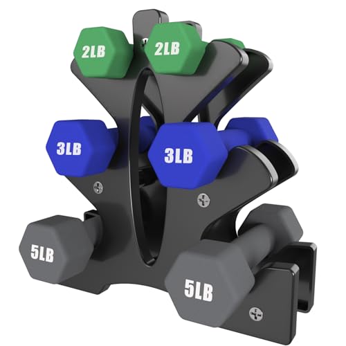 Portzon Weights Dumbbells Set with Various Color and Weights and Compatible, 20 LB, Anti-Slip, Anti-roll, Hex Shape
