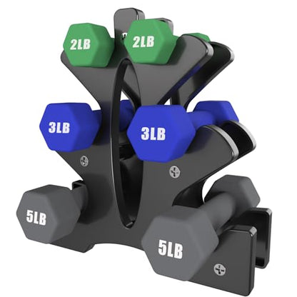 Portzon Weights Dumbbells Set with Various Color and Weights and Compatible, 20 LB, Anti-Slip, Anti-roll, Hex Shape