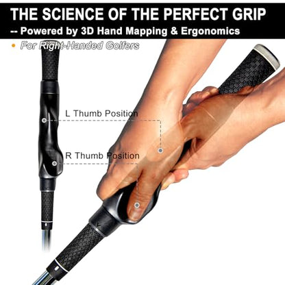 Golf Grip Trainer, Grip Trainer for Golf Clubs - Right Hand Golf Training Aid with Ergonomic Design, Corrects Golf Grip Posture and Improves Swing Accuracy