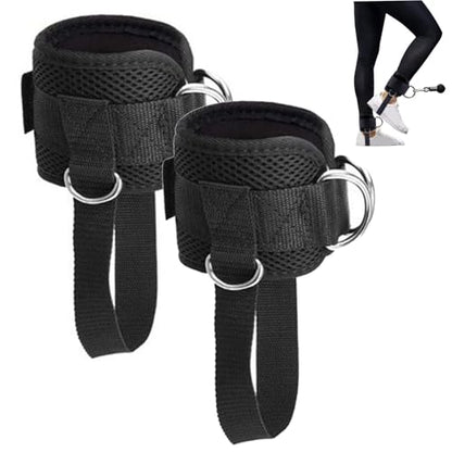 1 Pair Ankle Straps Adjustable D-Ring Ankle Strap for Cable Machine Comfortable Padded Work Out Cuffs for Kickback, Glute Workout, Leg Extension| Straps
