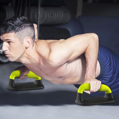 Push Up Bars, Ergonomic Pushup Handles for Home Gym Training - color: A: Neon Green