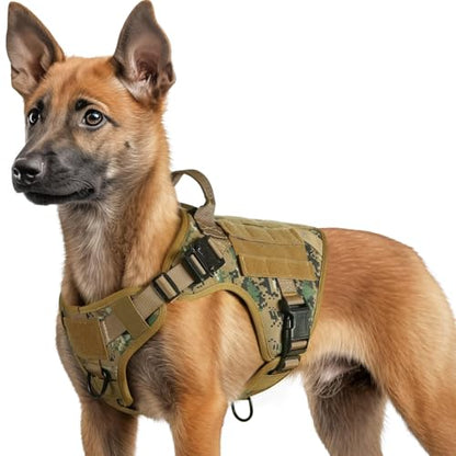 rabbitgoo Tactical Dog Harness for Small, Heavy Duty Military No Pull Vest - color: Brown Camo, size: Small