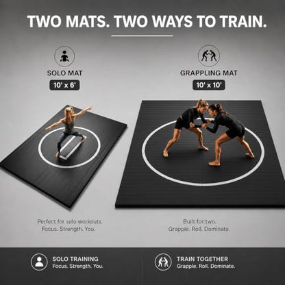 Professional Flexi-Roll Wrestling Mat – High-Density Shock Absorption for BJJ, Judo, MMA & Jiu Jitsu – Portable 1.2-Inch Thick Home Gym Training Flooring for Martial Arts & Yoga - size: 6.6' X 10'