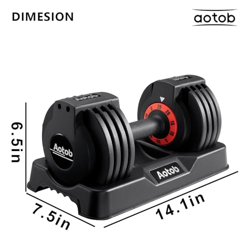 AOTOB Adjustable Dumbbell Set 25/55 Lbs (Pair) Set of 2 - color: 25lbs Black-Pair-Prime