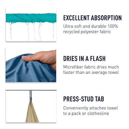 Sea to Summit Portable Pocket Towel for Camping, Gym, and Travel - color: Moonlight Blue, style: Large