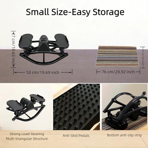 Rock Stepper, Side-to-Side Lateral Rocking Fitness Stepper, with Digital Monitor, Resistance Bands, Non-Slip Mat, Full Body Stepper, for Apartment, Living Room Workout - color: Black