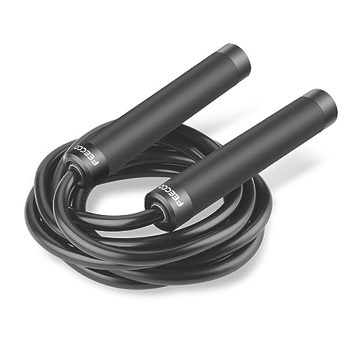 FEECCO Weighted Jump Rope for Men, PVC Rope with Metal Handles and Ball Bearings - color: 1LB
