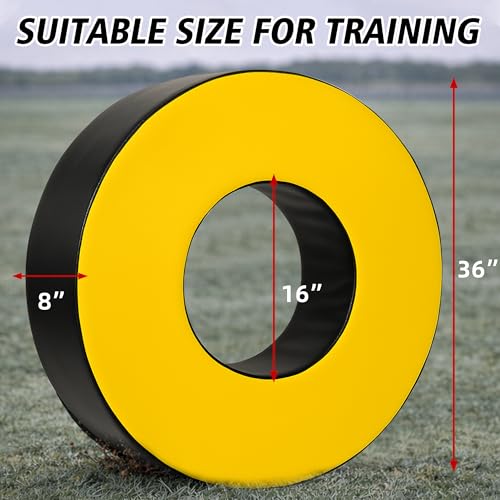 Football Tackle Wheel – High-Density 3080 Foam Tackling Dummy with Strap – Waterproof PU Leather Agility Ring for Youth Football Practice & High School Training