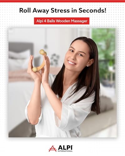 4 Balls Wooden Muscle Roller Massager - Handheld Massage Wood Therapy Massage Tools for Deep Tissue Muscles Comfort, Relaxation, & Circulation
