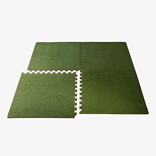 We Sell Mats 3/8 Inch Thick Interlocking Foam Carpet Tiles Durable Carpet Squares Anti Fatigue Support for Home Office or Classroom Use - color: Olive, style: 24 Square Feet (6 Tiles)