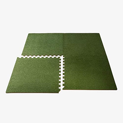 We Sell Mats 3/8 Inch Thick Interlocking Foam Carpet Tiles Durable Carpet Squares Anti Fatigue Support for Home Office or Classroom Use - color: Olive, style: 24 Square Feet (6 Tiles)