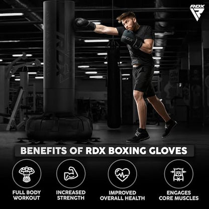 RDX Boxing Gloves, Pro Training Sparring, Maya Hide Leather, Muay Thai MMA Kickboxing, Men Women Adult, Heavy Punching Bag Focus Mitts Pads Workout, Ventilated Palm, Multi Layered, 8 10 12 14 16 18 Oz - color: PINK, size: 14 OZ