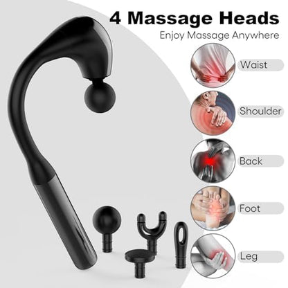 Massage Gun Deep Tissue with Extended Handle Revolutionary U-Shaped Back Massager Body Massager for Neck,Shoulder,Leg