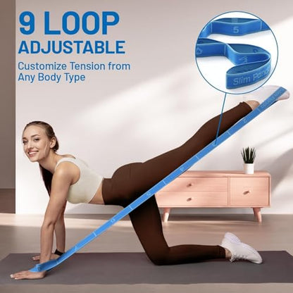 Stretch Strap, Multi-Loop for Physical Therapy,Elastic Yoga Stretching Strap for Dance,Yoga, Pilates & Gymnastics Exercise, Ballet Stretching Band for Flexibility, Leg Stretching