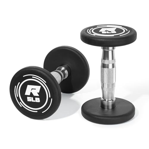 RitFit 5-250 LBS PVC Encased Round Dumbbell sets with Knurled Handle and Optional Rack, Strength Training Equipment for Home Gym - style: 5LB×2