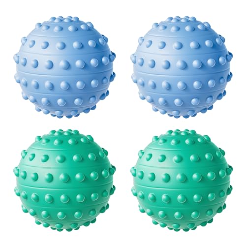 Spiky Massage Balls for Feet,4 Pcs 1.9'' Hard Lacrosse Ball Deep Tissue Recovery Tool,Trigger Point Ball for Myofascial Release & Trigger Point Therapy(Blue) - color: Blue