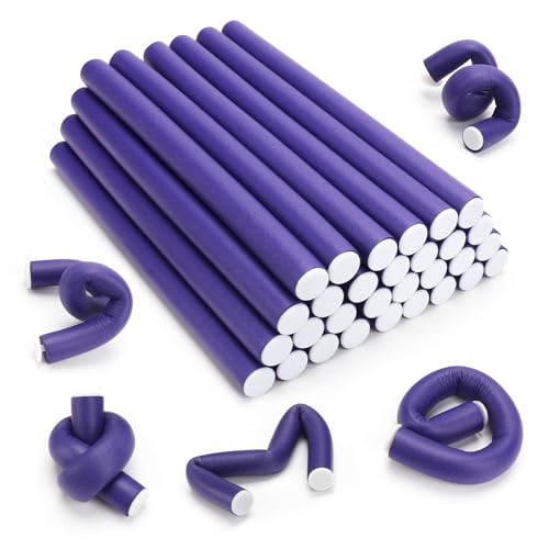 30Pcs Heatless Hair Curlers 7”x0.55“ Flexi Rods for Short Medium Long Hair - color: 7" x 0.55"