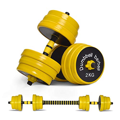 Nice C Weights, Dumbbell Set, Kettlebells, Adjustable Dumbbells, Barbell Weight Set, 20-40-50-70LB 3-in-1 set, Non-Slip, All-purpose - style: Barbell 55LB or 27 LB Dumbbell Pair