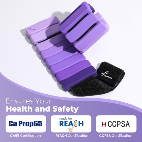 Sportneer Wrist & Ankle Weights for Women & Men Set of 2 (1LB/2LB Each) - Soft Silicone Arm & Leg Weights for Pilates, Yoga, Walking, Barre, Home Workout, Water Aerobics