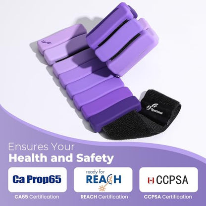 Sportneer Wrist & Ankle Weights for Women & Men Set of 2 (1LB/2LB Each) - Soft Silicone Arm & Leg Weights for Pilates, Yoga, Walking, Barre, Home Workout, Water Aerobics
