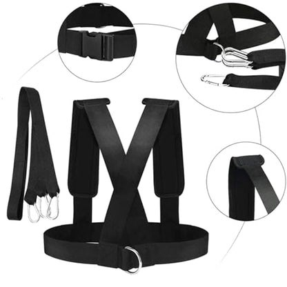 Sled Pulling Belt, Adjustable Heavy Duty Removable Sled Harness for Pulling Fitness, Resistance Training