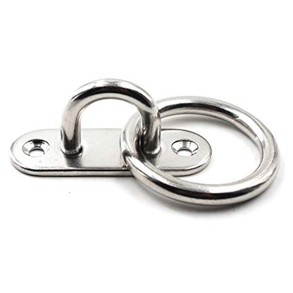 304 Stainless Steel Eye Pad Plate with Ring 9mm Anchor Mount with Ring Great for Yoga Swings Hammocks/Boat Rigging/Marine Deck Hardware/Suspension Training Straps - color: 9mm ellipse with ring
