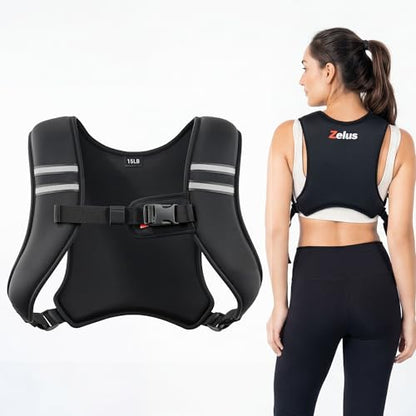 Zelus Weighted Vest for Women Men, Washable Z-Fit Weighted Vest 5/10/15lb - color: Black, size: 10 LB