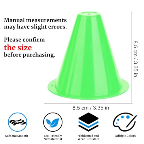 OUKENS Training Marker Cones, 10pcs 3 Inch Mini Sports Cones Football Training Sports Equipment Roller Skating Barriers Plastic Marker Holder Accessory for Fitness Practice