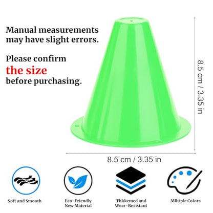 OUKENS Training Marker Cones, 10pcs 3 Inch Mini Sports Cones Football Training Sports Equipment Roller Skating Barriers Plastic Marker Holder Accessory for Fitness Practice