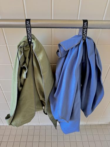 We Sweat's (2 Pack) Microfiber Towels Perfect for Travel, Gym Shower & Camping. Ultra Compact - Lightweight Shower Towels - Soft and Absorbent Silver Ion Odor-Free Absorbent Fiber - Quick Dry Towels