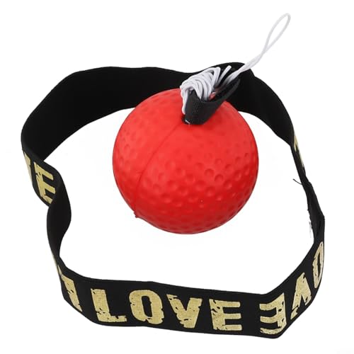 Boxing Reflex Ball with Headband, PU Speed Punching Bag for MMA Muay Thai Training, Reaction Time Agility Hand Eye Coordination Trainer, Lightweight Soft Fitness Equipment for Home Gym Workout(Red)