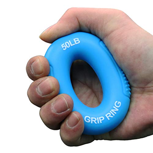 Boaton Hand Grips for Gym, Weightlifting, Pull-ups, Rock Climbing - Boys and Girls - color: 50LB-blue