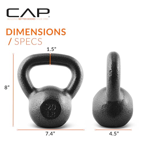 CAP Barbell Cast Iron Kettlebell - Singles and Sets, Multiple Weight Choices - size: 20.0 Pounds
