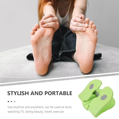 Mini Stepper Home Exercise Machine, Portable Fitness Stepper Platform with Resistance Bands, Compact Green Stair Climbing Trainer for Indoor Cardio Workout and Varicose Vein