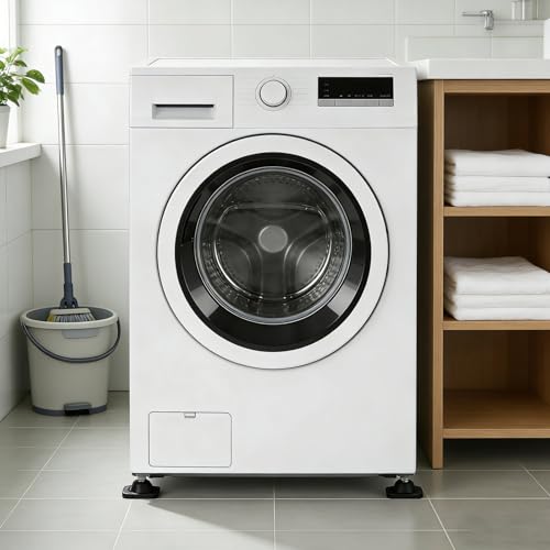 Washing Machine Anti Vibration Pads 4 PCS Anti Vibration Pads for Washing Machine Shock Absorbing Mat-Square Prevent Washer & Dryer Moving Exercise Equipment Shaking Walking Floor Protector