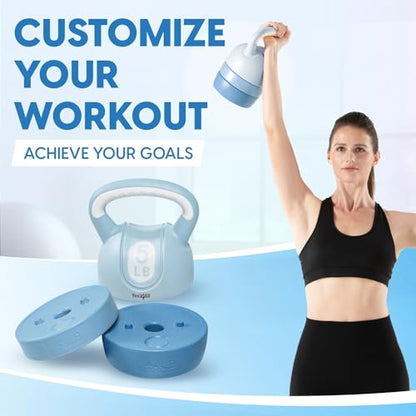 Yes4All Kettlebell Sets - Adjustable Kettlebell Set for Strength Training - Kettlebells Adjustable Weight for Versatile Workouts - color: D. Teal, style: B. Pair/Combo