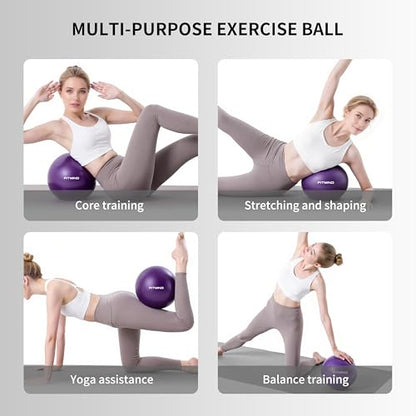 FITMIND_Pilates Ball 10 Inch Anti-Burst Slip Resistant Mini Yoga Ball for Fitness, Core Training, Physical Therapy, Balance, Stability, Stretching 200kg 440lbs Capacity
