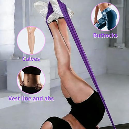 Resistance Bands Long Non-Latex Elastic Stretch Bands - color: 5 Colors-10lb, size: 6.5ft