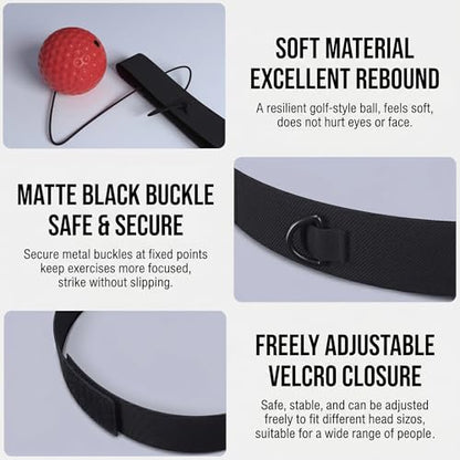 Boxing Reflex Ball for Adult Training, Fitness and Entertainment Home Use - with Headband, Ideal for Reaction, Punching Speed, Fight Skill